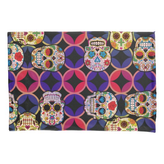 Sugar Skulls Pattern Kussensloop (Voorkant)
