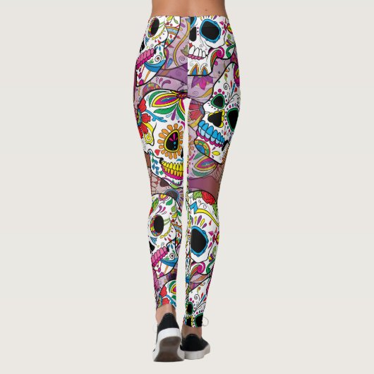 Sugar Skulls Pattern Leggings (Achterkant)