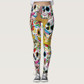 Sugar Skulls Pattern Leggings (Voorkant)