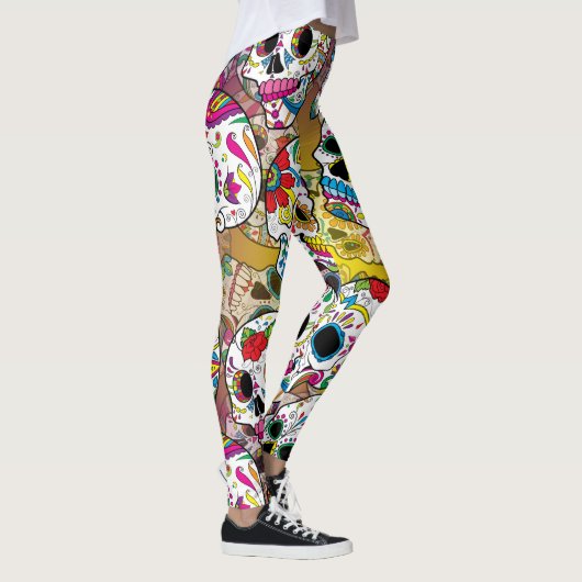 Sugar Skulls Pattern Leggings (Rechts)