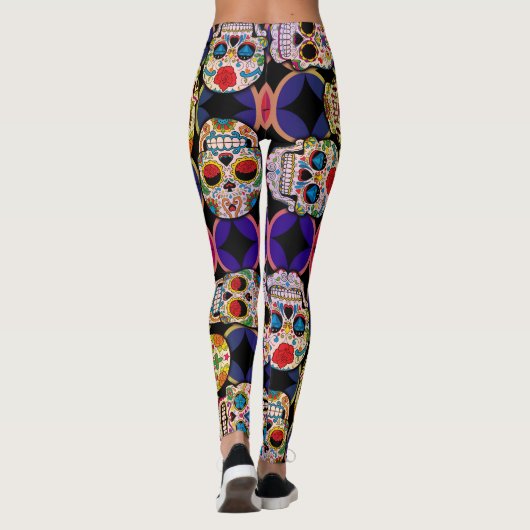 Sugar Skulls Pattern Leggings (Achterkant)