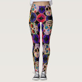 Sugar Skulls Pattern Leggings (Voorkant)