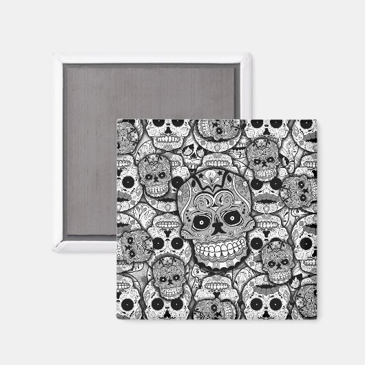 Sugar Skulls Pattern Magneet (Voorkant / Achterkant)