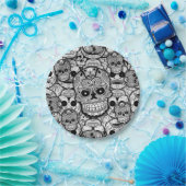 Sugar Skulls Pattern Papieren Bordje (Feest)