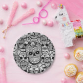 Sugar Skulls Pattern Papieren Bordje (Feest)