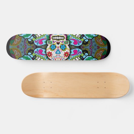 Sugar Skulls Pattern Persoonlijk Skateboard (Horizontaal)