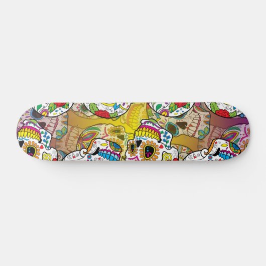 Sugar Skulls Pattern Persoonlijk Skateboard (Horizontaal)