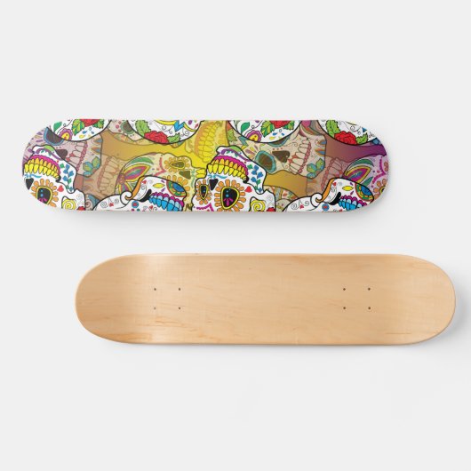 Sugar Skulls Pattern Persoonlijk Skateboard (Horizontaal)