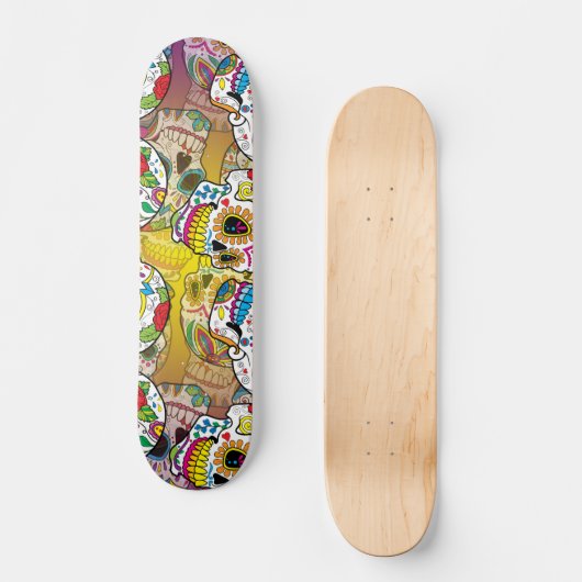 Sugar Skulls Pattern Persoonlijk Skateboard (Voorkant)