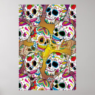 Sugar Skulls Pattern Poster
