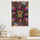 Sugar Skulls Pattern Poster (Keuken)