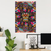 Sugar Skulls Pattern Poster (Thuiskantoor)
