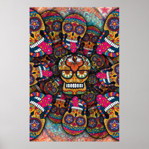 Sugar Skulls Pattern Poster