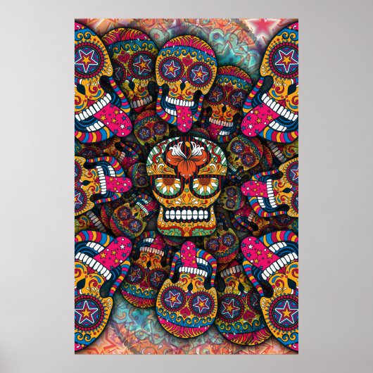 Sugar Skulls Pattern Poster (Voorkant)