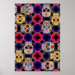 Sugar Skulls Pattern Poster