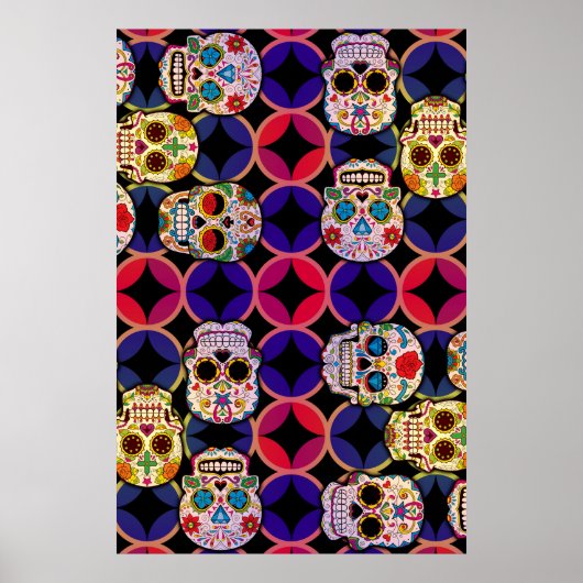 Sugar Skulls Pattern Poster (Voorkant)