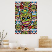 Sugar Skulls Pattern Poster (Keuken)