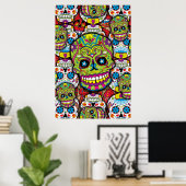 Sugar Skulls Pattern Poster (Thuiskantoor)