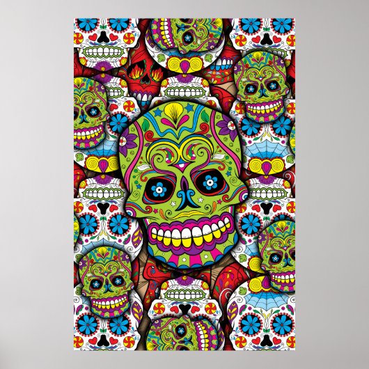 Sugar Skulls Pattern Poster (Voorkant)