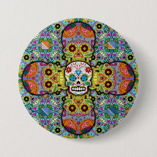 Sugar Skulls Pattern Ronde Button 7,6 Cm