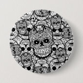 Sugar Skulls Pattern Ronde Button 7,6 Cm (Voorkant)