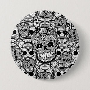 Sugar Skulls Pattern Ronde Button 7,6 Cm
