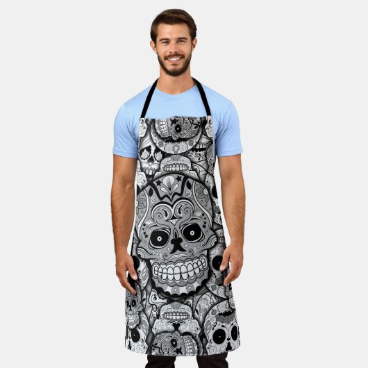 Sugar Skulls Pattern Schort (Gedragen)