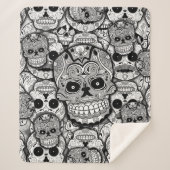 Sugar Skulls Pattern Sherpa Deken (Voorkant)