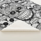 Sugar Skulls Pattern Sherpa Deken (3/4)
