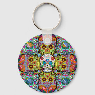 Sugar Skulls Pattern Sleutelhanger