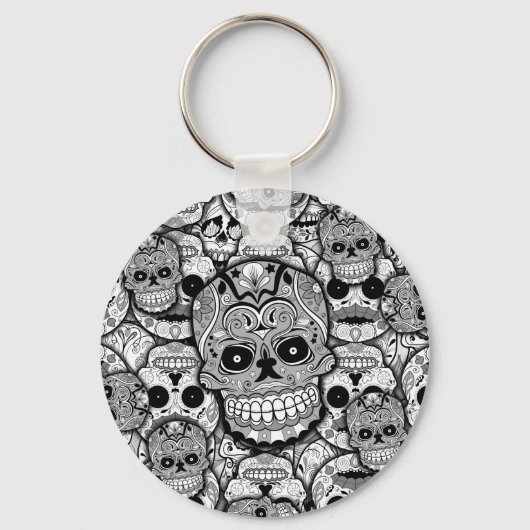 Sugar Skulls Pattern Sleutelhanger (Voorkant)
