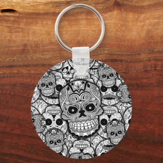 Sugar Skulls Pattern Sleutelhanger (Voorkant)