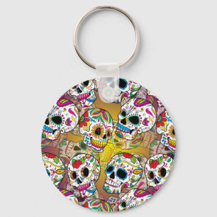 Sugar Skulls Pattern Sleutelhanger