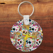 Sugar Skulls Pattern Sleutelhanger (Voorkant)