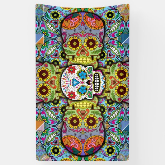 Sugar Skulls Pattern Spandoek (Verticaal)