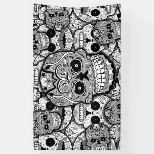 Sugar Skulls Pattern Spandoek (Verticaal)