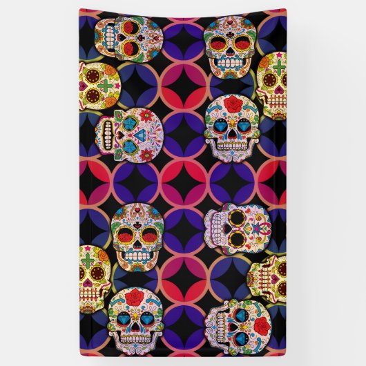 Sugar Skulls Pattern Spandoek (Verticaal)