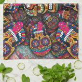 Sugar Skulls Pattern Theedoek (Gevouwen)
