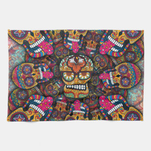 Sugar Skulls Pattern Theedoek