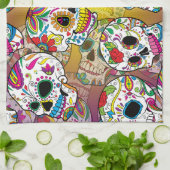 Sugar Skulls Pattern Theedoek (Gevouwen)