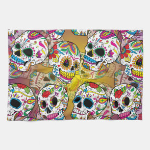 Sugar Skulls Pattern Theedoek