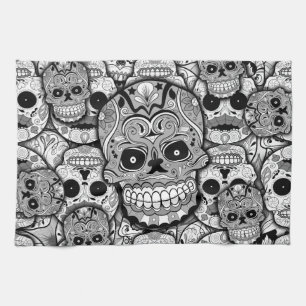 Sugar Skulls Pattern Theedoek