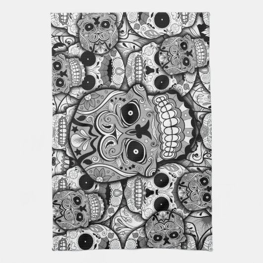 Sugar Skulls Pattern Theedoek (Verticaal)