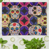 Sugar Skulls Pattern Theedoek (Gevouwen)