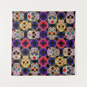 Sugar Skulls Pattern Wandkleed (Voorkant (horizontaal))