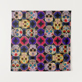 Sugar Skulls Pattern Wandkleed (Voorkant)