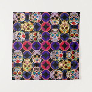 Sugar Skulls Pattern Wandkleed