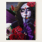 Sugar Skulls Red Roses Paarse Planner (Achterkant)