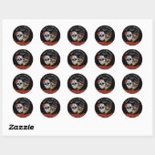  Sugar Skulls Red Roses Ronde Sticker (Vel)