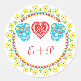 Sugar Skulls rond sticker